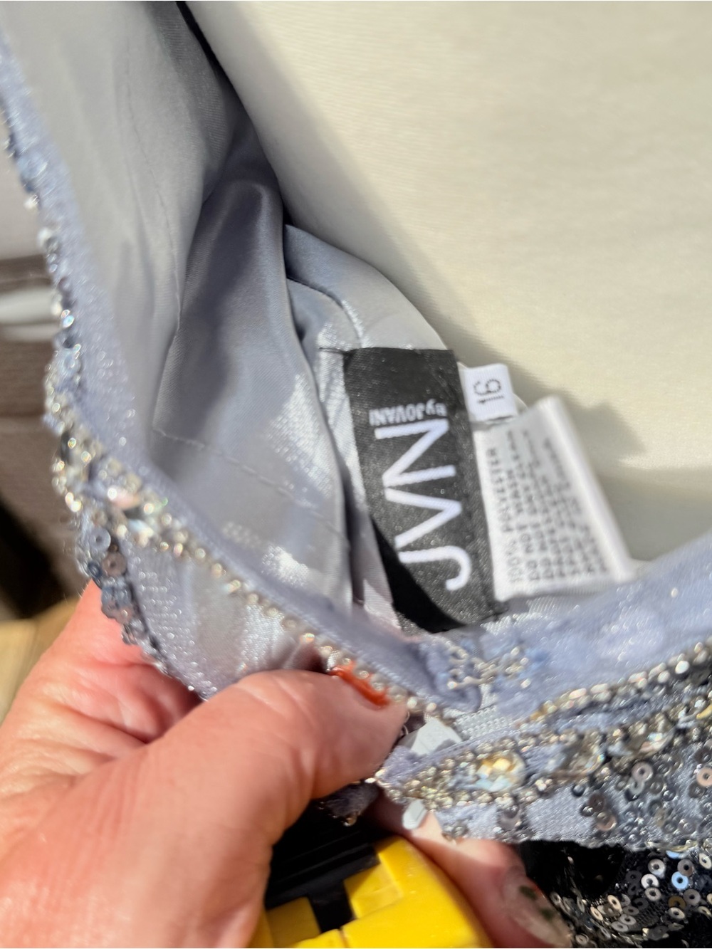 Silver Glitter Tulle Party Dress size 16 Jovani silver blue homecoming prom - Picture 6 of 10